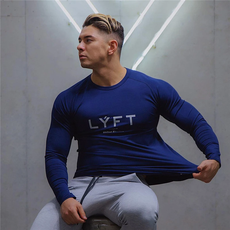 

Running Sport Long Sleeve T-shirt Quick Dry Skinny Slim Shirts Gym Fitness Training Elastic Men Male Jogging Workout Tees Tops