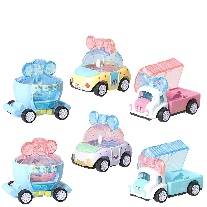 2PCS /SET 1:64 Mini Pocket Metal Pullback Car Cartoon Alloy Pumpkin Toy Car Model Ornaments Collection Toys For Boy Children