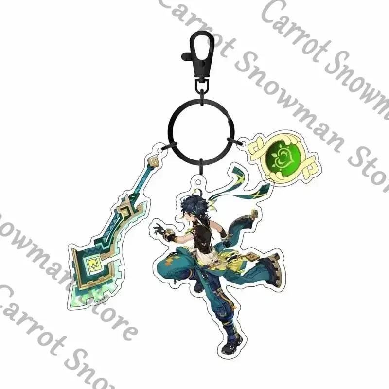 Anime Genshin Impact Kamisato Ayaka Lynette 아크릴 열쇠 고리 가방 펜던트 코스프레 열쇠 고리 만화 선물 장식 위젯