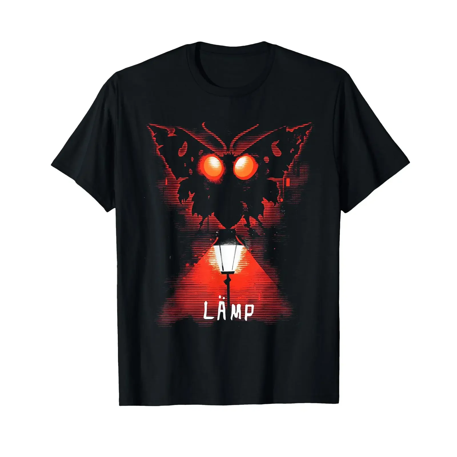 Funny Mothman Lämp Meme Weirdcore Dark Glowing Eyes  T Shirt vintage Washed Top For Everyday Wear designer clothes Versatile