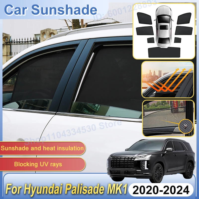 

Car Window Visor For Hyundai Palisade 2020 LX2 Accessories 2021~2024 Mesh Sunshade Tool Sunscreen Windshield Sun Shade Auto Part