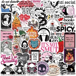 50PCS Bookish Smut Reading Book Stickers for Students School Season Gift DIY Stationery Luggage Laptop Graffiti Sticker