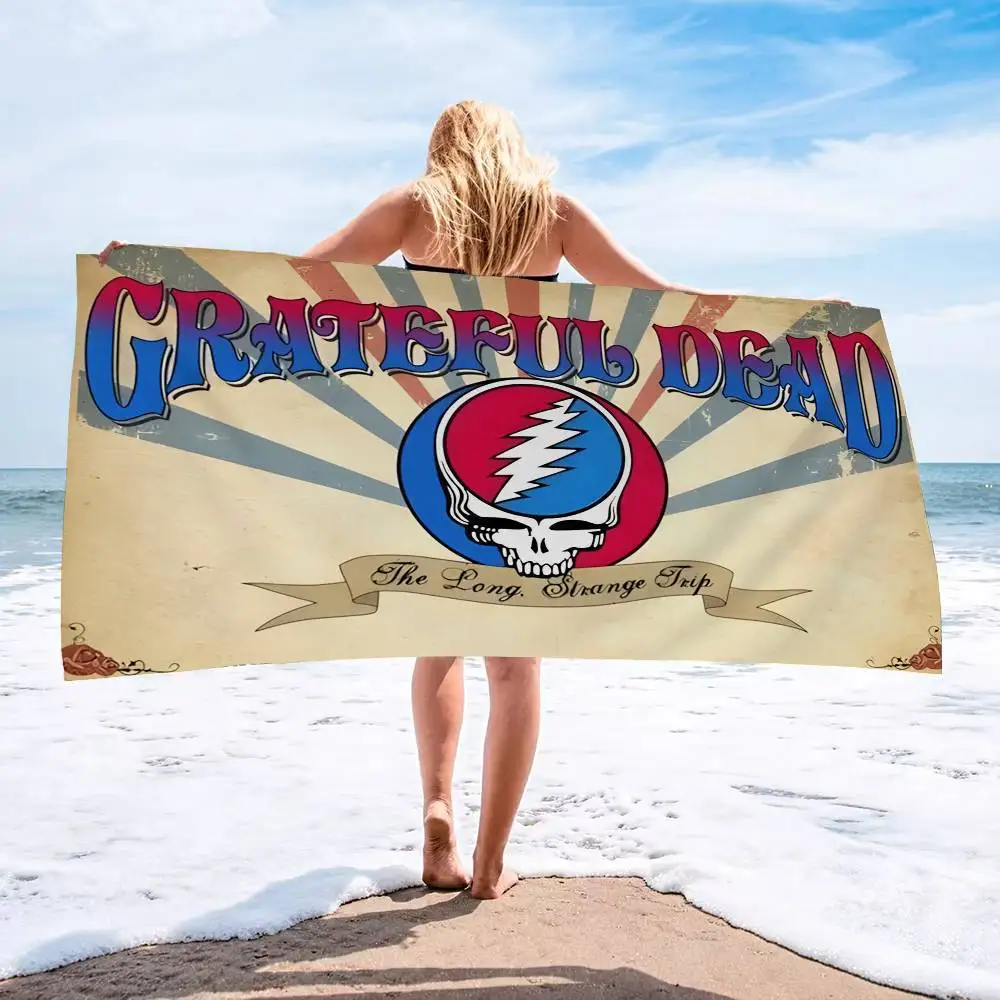 G-Grateful D-DeadS Beach Towel Colorful Bath Towels for Girl Microfiber Quick Dry Custom Sand Free Beach Yoga Spa Gym Pool