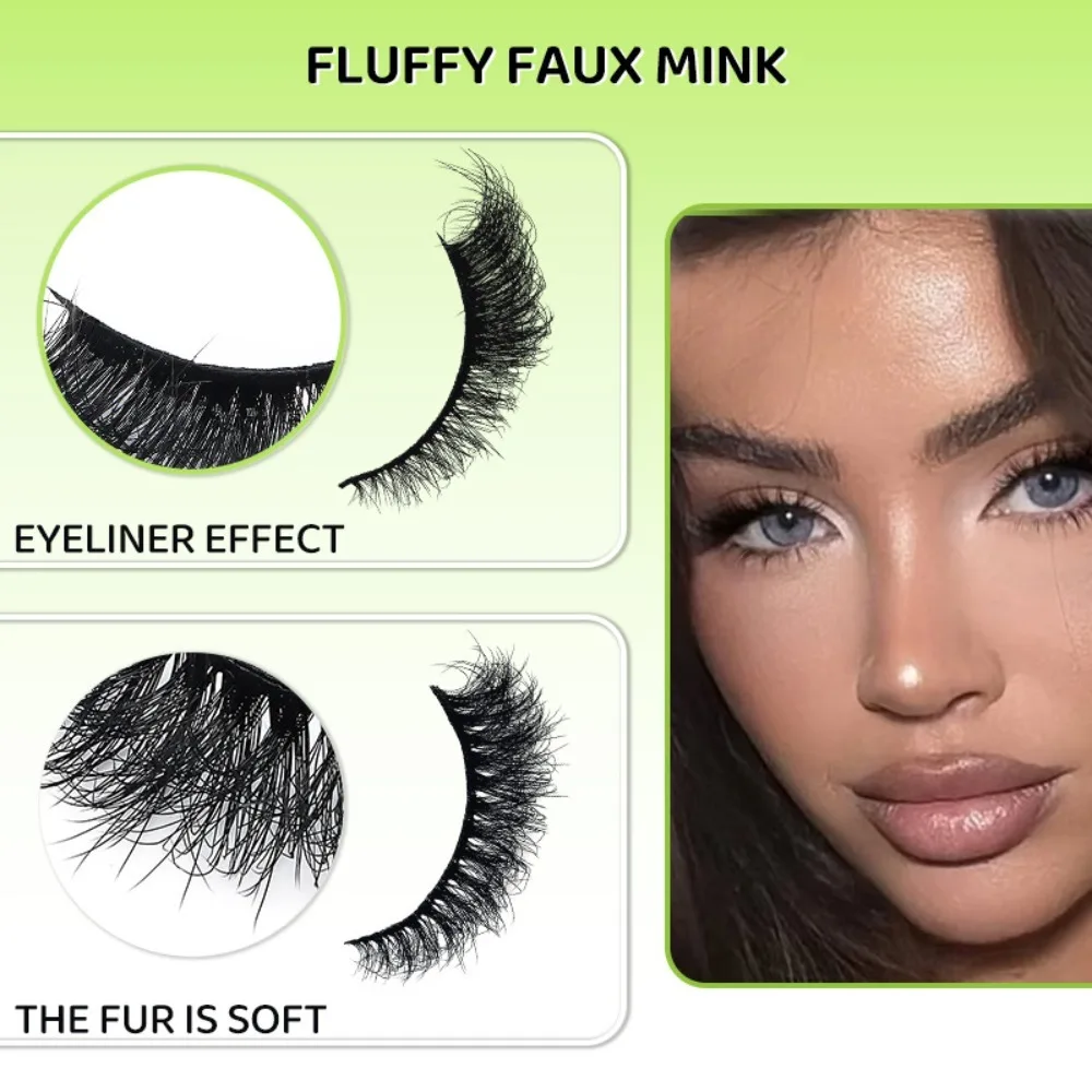 7 paires avec bandes de colle gelée faux cils Anime Cosplay sans colle 3D naturel faux cils outils de maquillage faits à la main faux cils