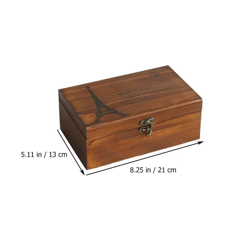 1Pcs Wooden Sewing Box Retro Art Design with Engraving Metal Lock Fine Workmanship Classified Storage for Needle Thread Scissors