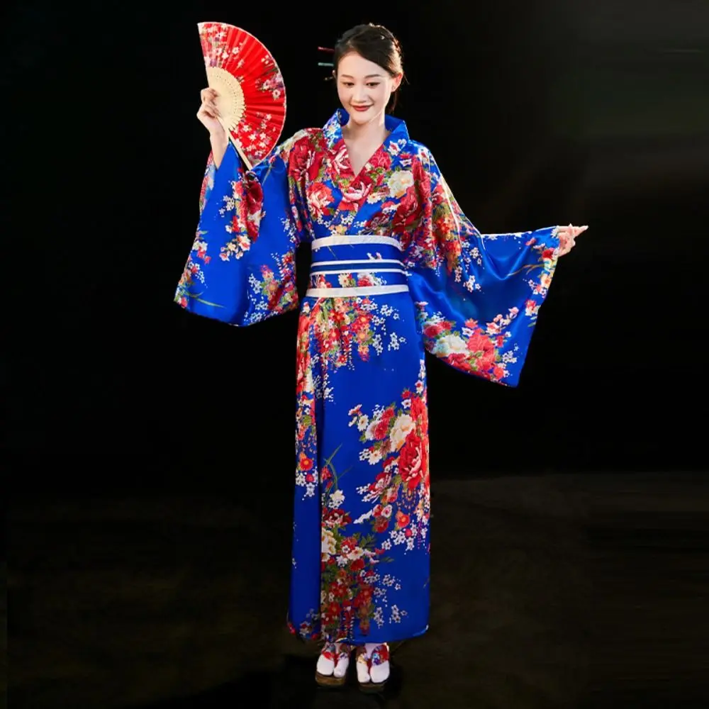 Cosplay kostuum traditionele Japanse kimono Japanse stijl elegantie Sakura meisje kimono jurk gedrukt bloemen Aziatisch
