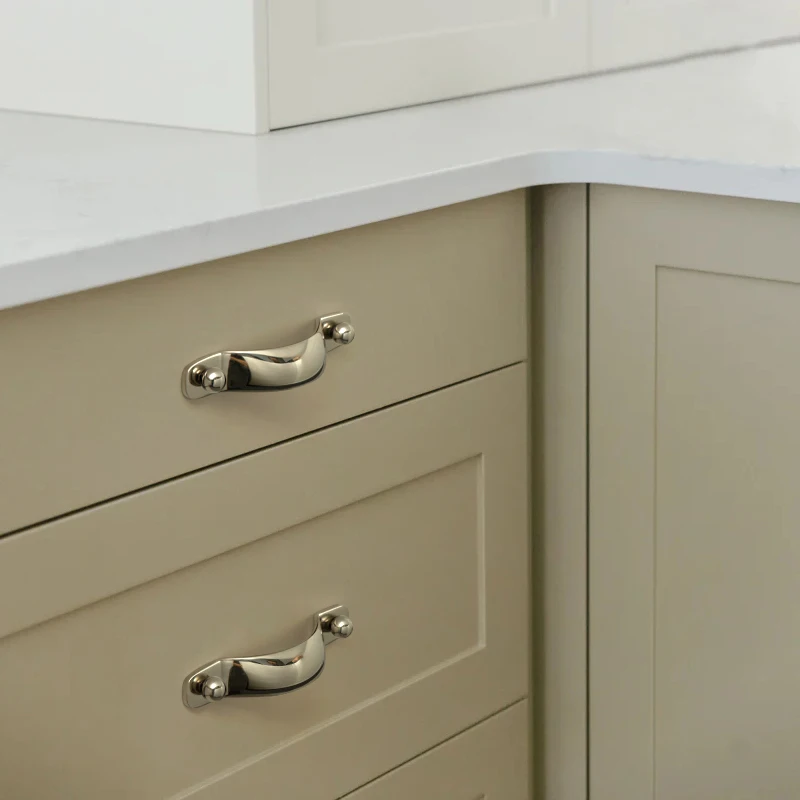 Goo-Ki High-end Titanium Silver Cabinet Handles Knobs Minimalist Solid Brass Furniture Handles Wardrobe Kitchen Cupboard Pulls