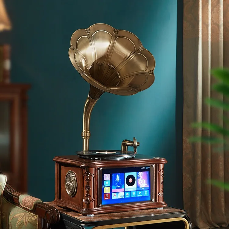 Desktop Desktop Display Gramophone Audio KTV Song Order Android Dual System Vinyl Retro Bluetooth