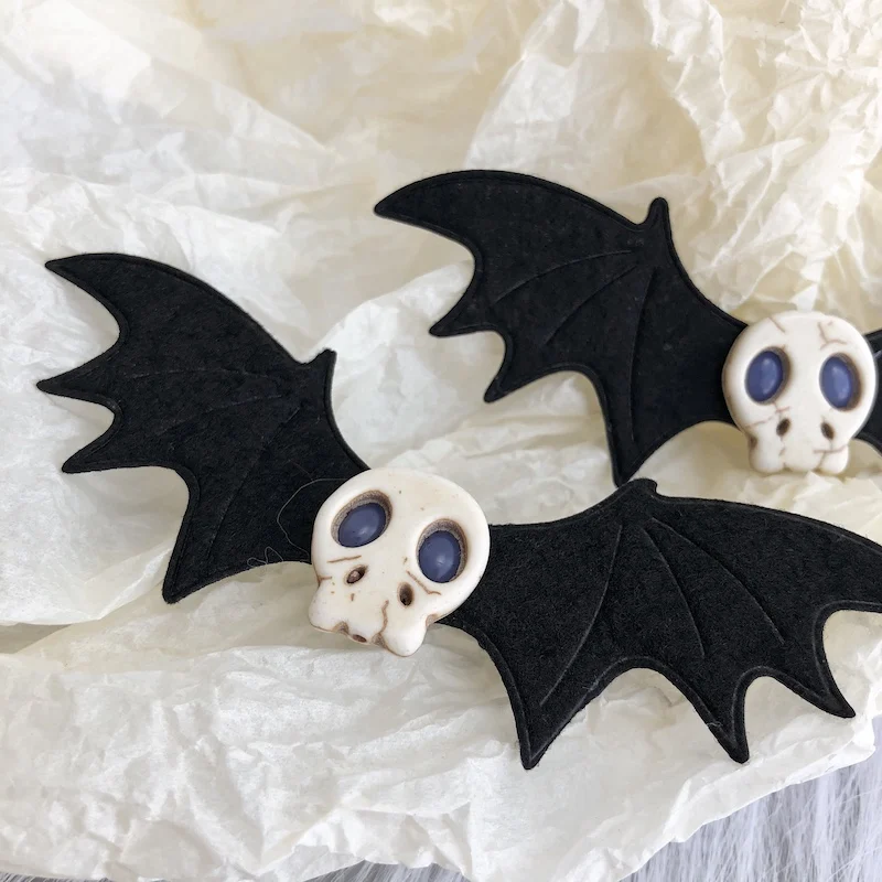 1/4pcs Skull Bat Hair Clips Gothic Duckbill Clips Halloween Angel Bat Hair Barrettes Lolita Hairpin Creative Hair Styling Tools