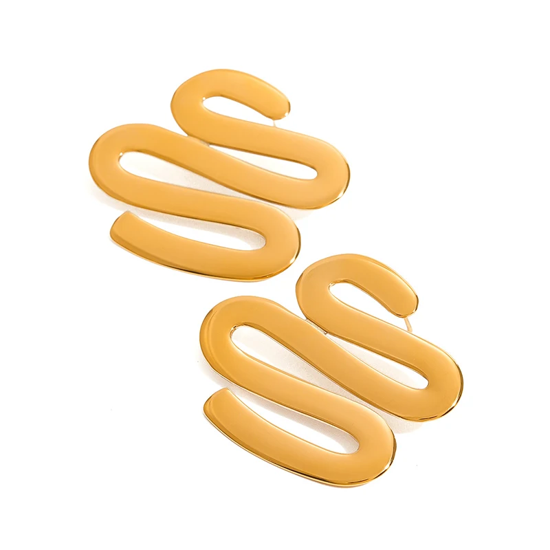 PRISCA |  Snake Creative Earring Women Stainless Steel Exaggerated Jewelry Fashion Design Dropshipping