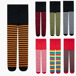 Children Girl Pantyhose Kids Striped Pattern High Waist Cosplay Leggings Pants Cosplay Halloween Christmas Stockings