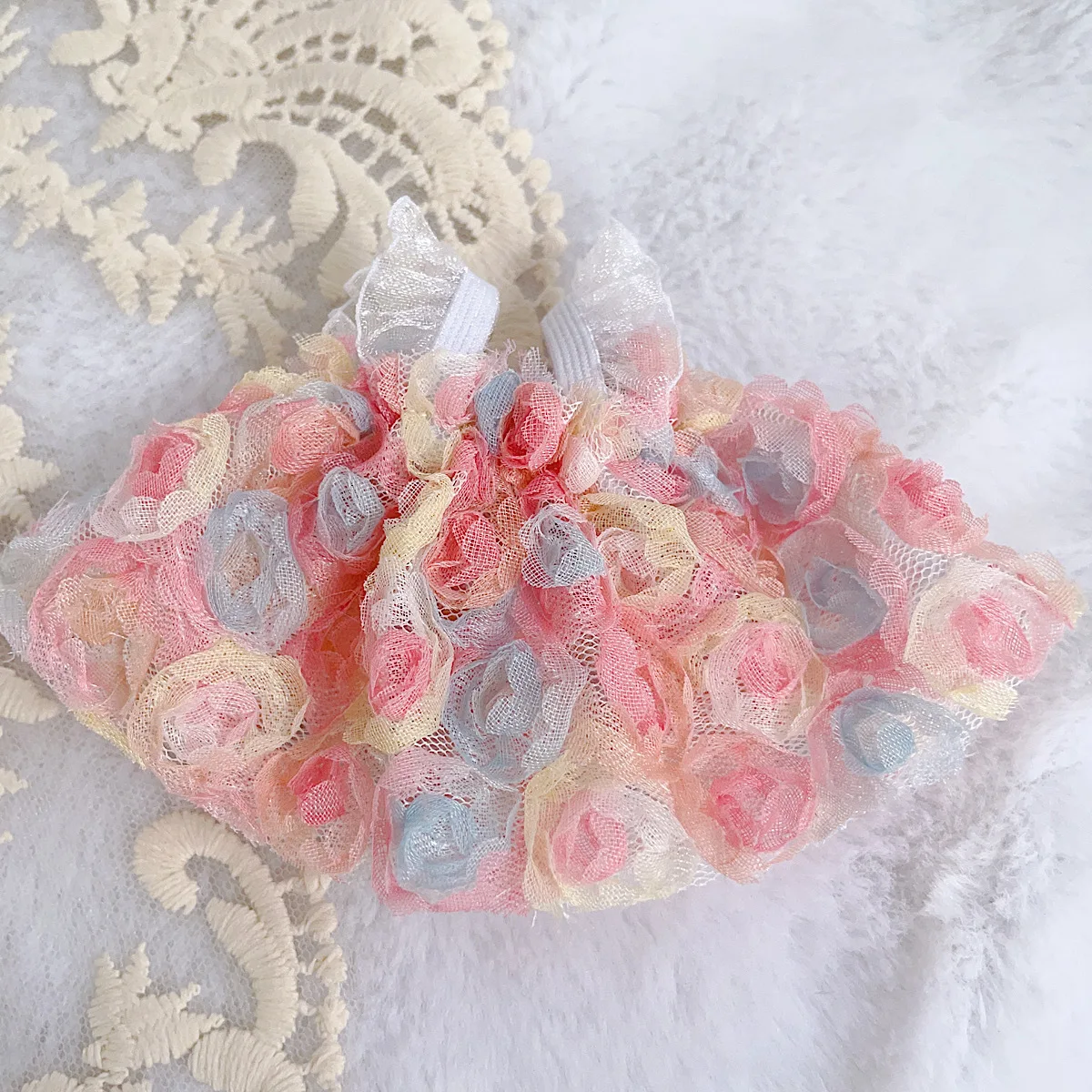 17CM Pendant Labubu Doll 17cm Labubu Generation 1 2 and 3 Macaron Color System Doll Clothes Camisole Dress