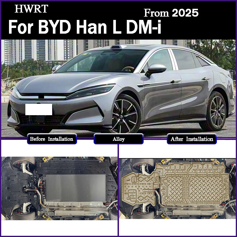 

For BYD Han L DM-i 2025 2WD 170KM 200KM Chassis Guard Plate, Engine Lower Guard Plate, 5mm Aluminum Magnesium Alloy