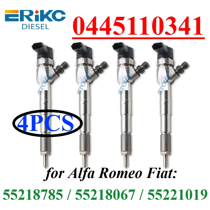 

4PC Common Rail Fuel Injection 0445110341 Diesel Parts Injector Set 0445 110 341 for Alfa Romeo 55218785 55218067 55221019
