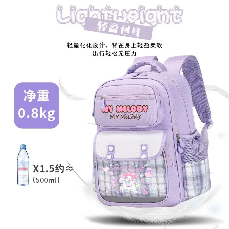 Imagem -04 - Sanrio Meilti Mochila Impermeável Mochila de Grande Capacidade das Meninas Redução de Carga Infantil Proteção da Coluna