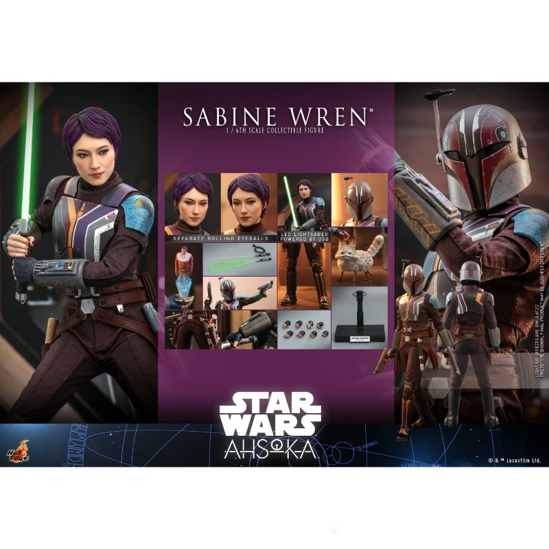 In Stock HotToys TMS111 Star Wars Ahsoka Sabine Wren 1/6 Animation Action Figure Toy Gift Model Collection Hobby