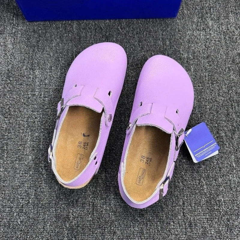 Unisex Suede Cork Mules Slippers Non-Slip Arch Support Outdoor Casual Comfortable Shoes Fashion Men Women Clogs Slip-On Design - view 4