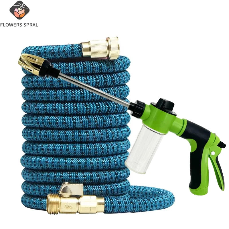 

High Pressure Car Wash Hose Set, US3/4， Durable Rubber Garden Hose, Used For Car Washing, Gardening Irrigation, And Pet Bathing