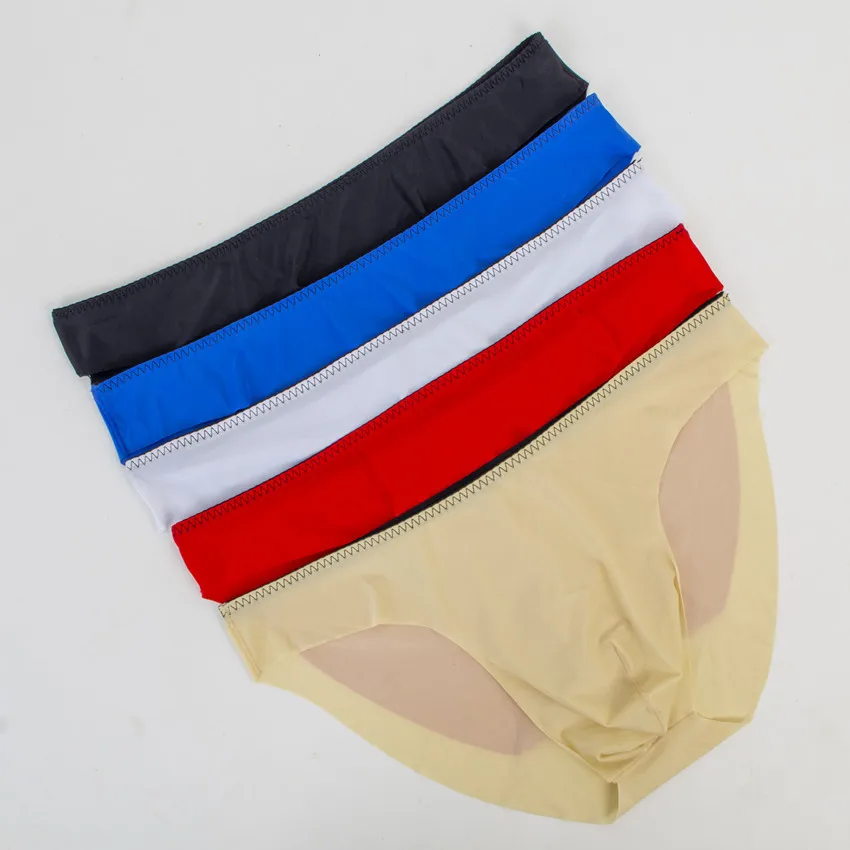 Sexy Men Underwear Sexy Ultra Thin Ice Silk Men's Briefs Penis Large Pouch Underpants Slips Hombre Quick Dry EUR Size Panties