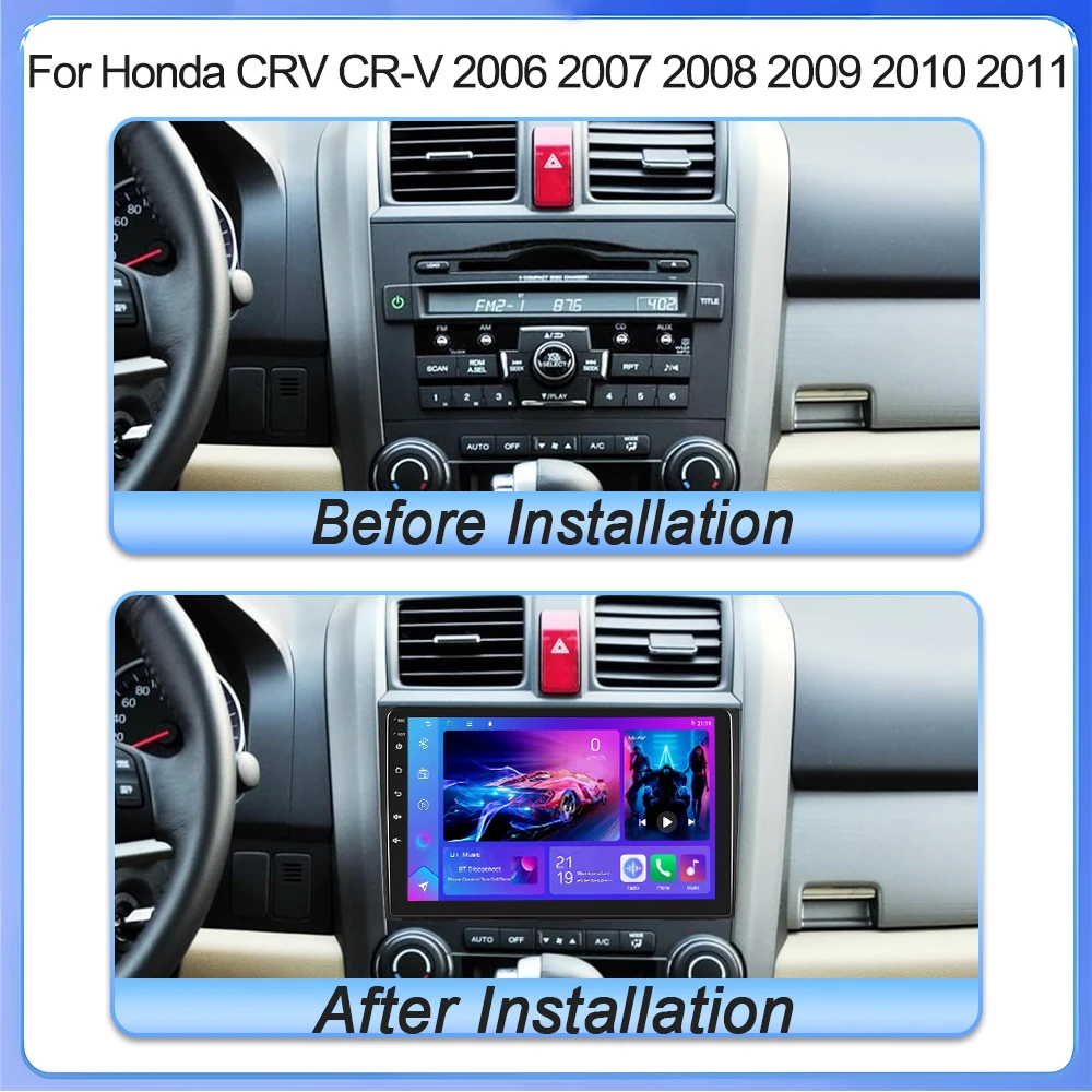 Android 16 For Honda Crv Cr-v 2006 2007 2008 2009 2010 2011 Car Wireless Carplay Auto Radio Navigation Multimedia Player Gps 4g