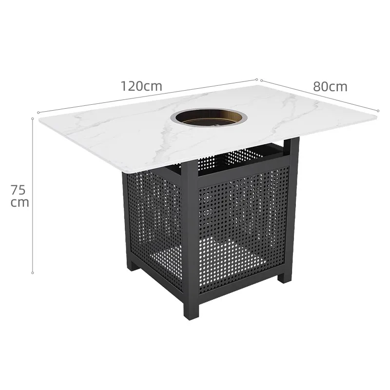New Arrival Light Luxury Hot Pot Stone Table Set for Dining & Hotel Use Elegant Table for Restaurants Coffee Shops