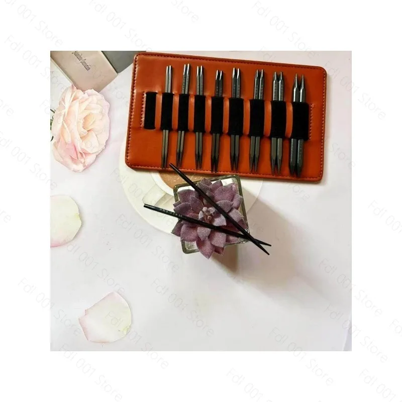 

11cm Aluminum Oxide Square Knitting Needles 9 Pairs 3.5mm 8.0mm Interchangeable Set