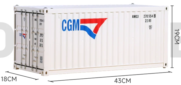 1/14 Scale 20 Foot Container Display Box with LED Light Fits for TAMIYA Hercules Truck Trailer