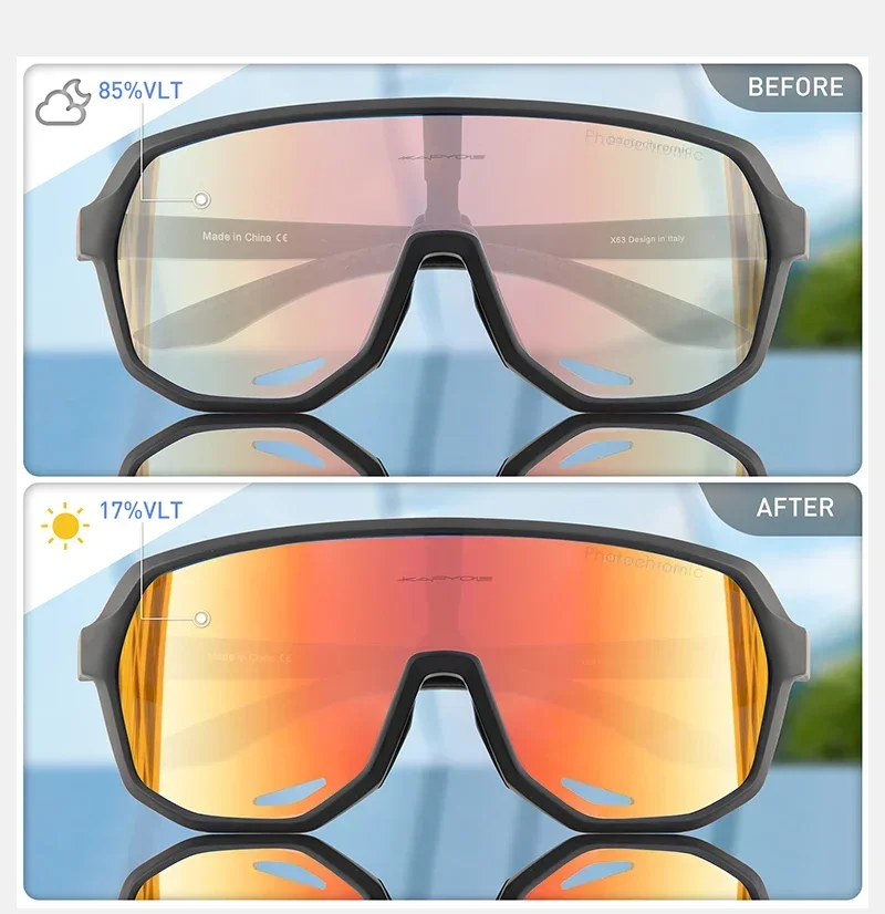 KAPVOE Photochrome Outdoor UV400 Rennrad Radfahren Brille für Männer Sport Radfahren Sonnenbrille Frauen MTB Fahren Fahrrad Brille – Detail 8