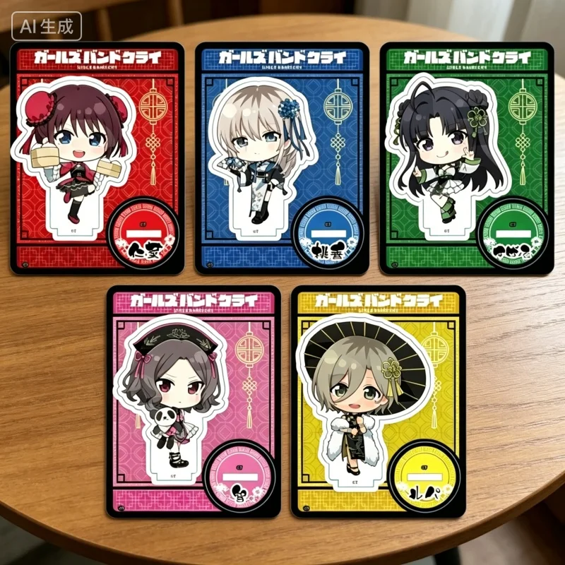 Girls Band Cry Anime Acrylic Stand Model Plate-10cm Character Display, Manga Desktop Decor Transparent anime figurine Keychains
