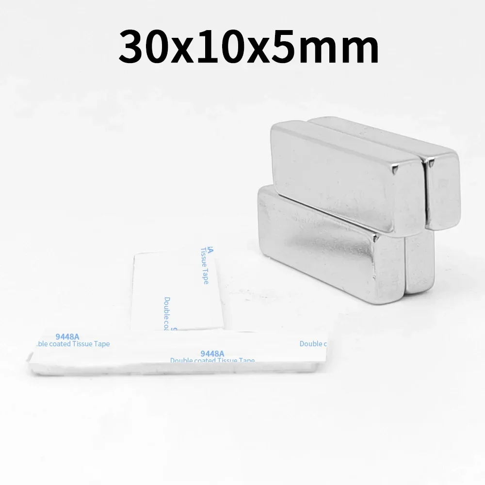 

Мощные магниты-блоки 30x10x5 мм, прямоугольные магниты 30x10x5 с двусторонней клейкой лентой для дома, офиса и DIY-проектов