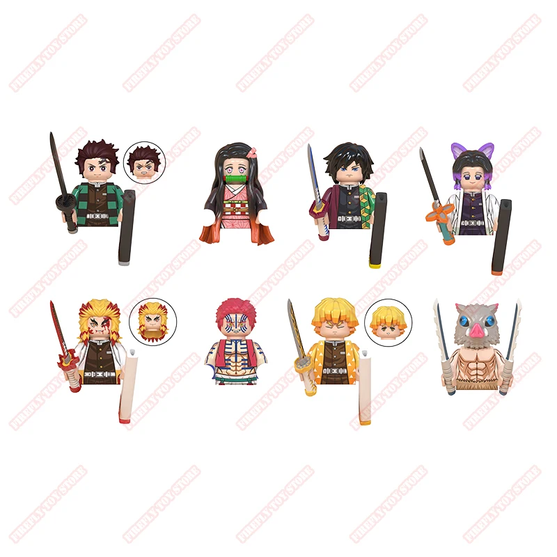 Demon Slayer Animazione Giocattoli periferici Tanjirou Nezuko Zenitsu Inosuke Muzan Piccola bambola Anime Action Model Figure Collection