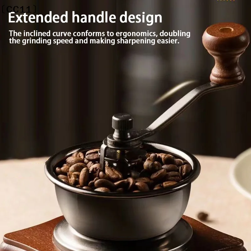 Manual Coffee Grinder - Classic Italian Style Hand Crank Mill With Adjustable Portable Multipurpose Bean Grinding Machine〔CC11〕