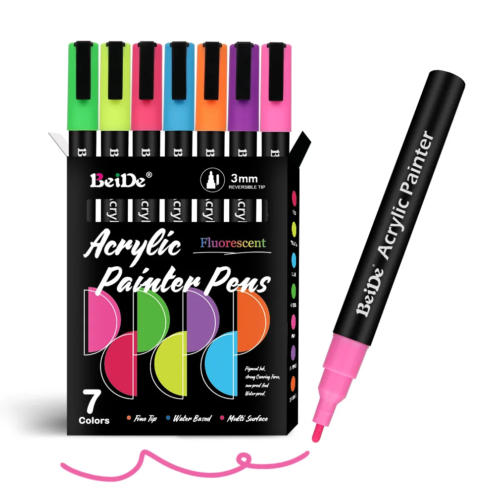 Premium Acrylic Paint Pen Water Based Extra Fine Point Graffiti Markers Neon Colors Paint Markers for School kids