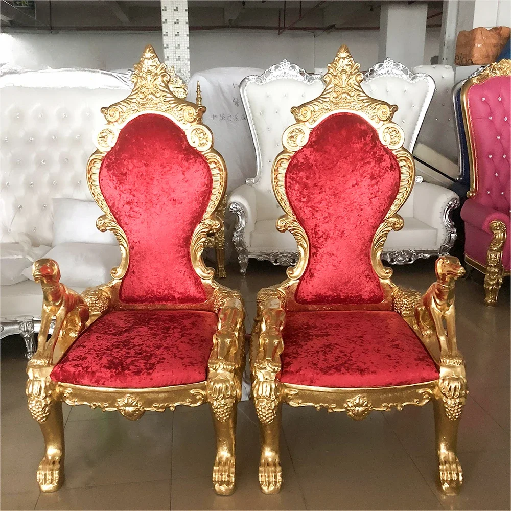 Elegant Good Quality Queen King Luxury Throne Chairs For Wedding White And Silver