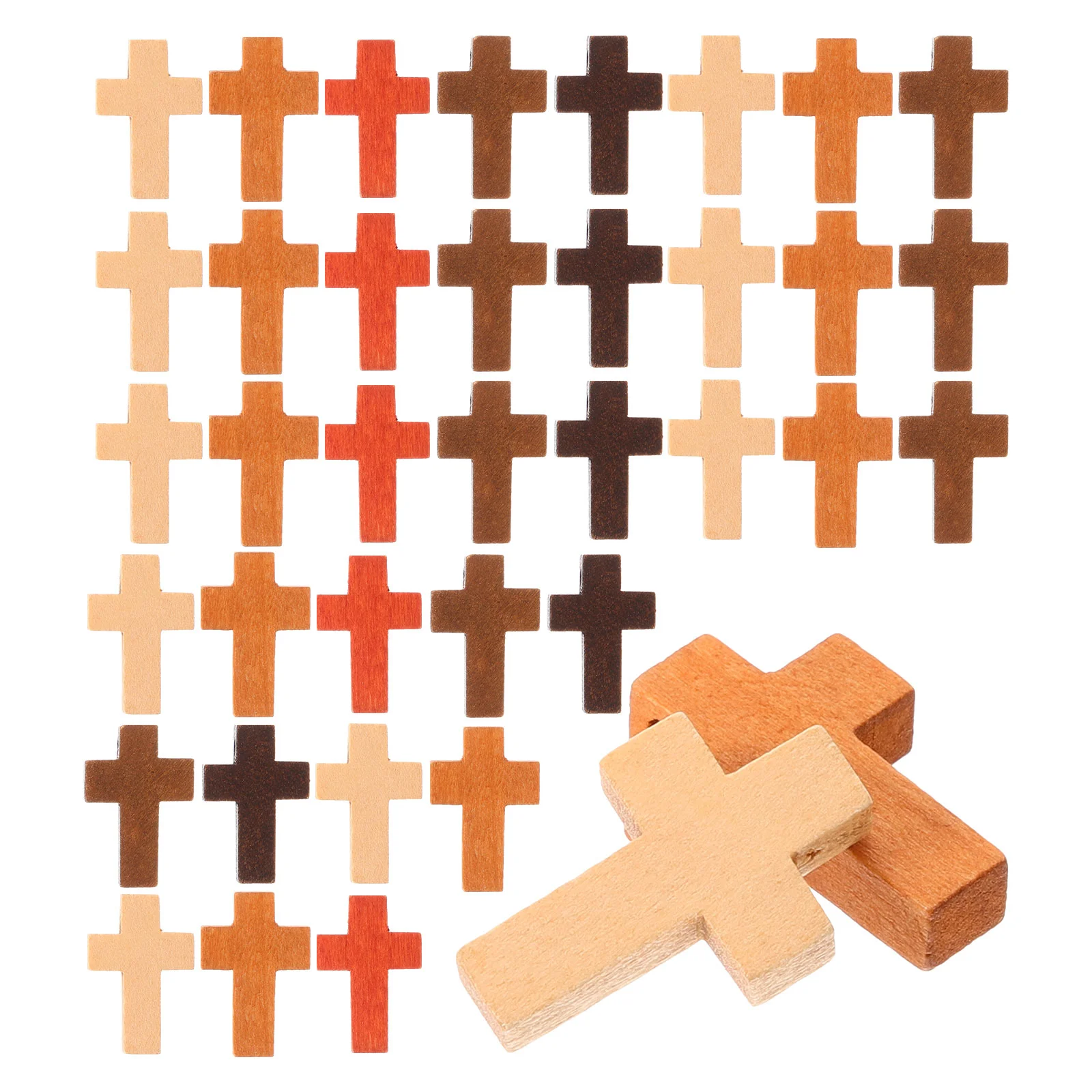 Pendentif croix en bois, 50 pièces, accessoires exécutifs, perles, breloques pour bricolage