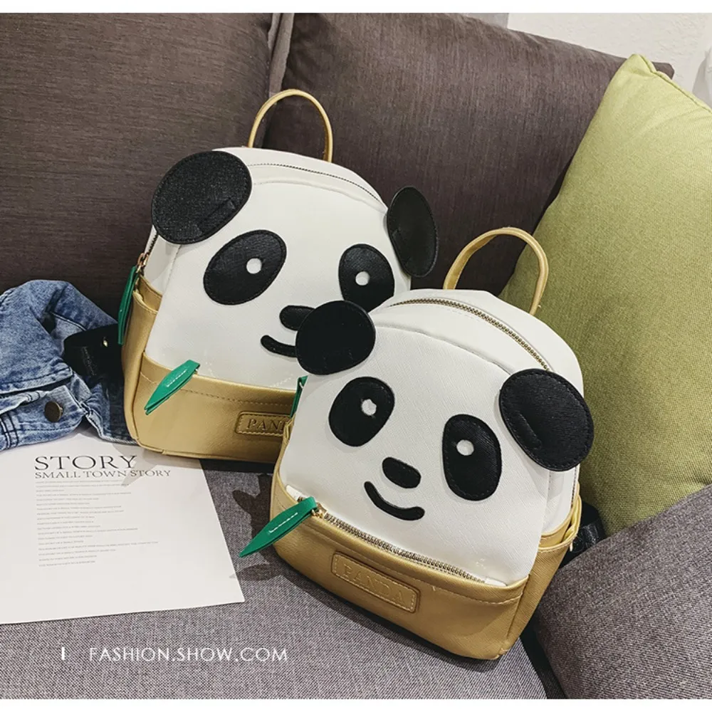 Mochila Simple ligera de hoja de bambú para niño, morral escolar de Panda, bolso de hombro para guardería, ruggzak