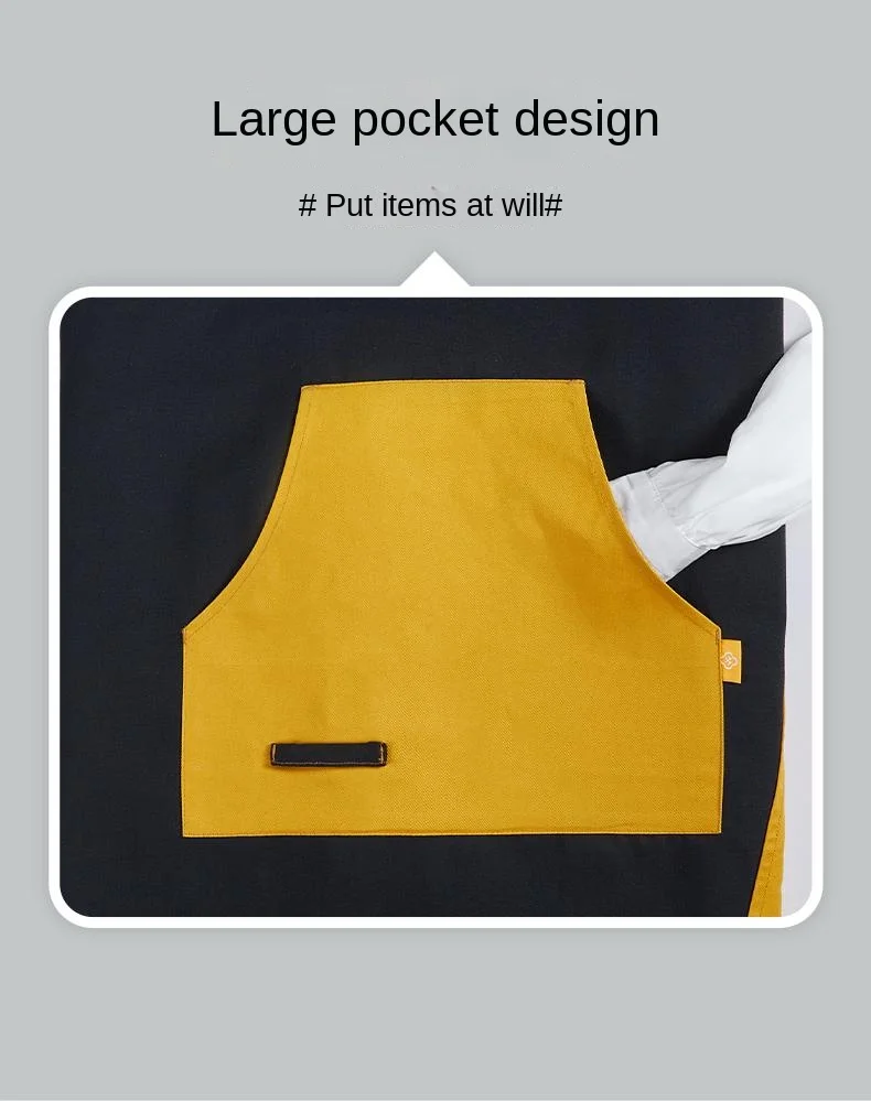 Apron Customization Logo Kitchen Girl Men\'s Pocket Apron Attendant Apron Restaurant Barber Bag Nail Beauty Anti Fouling