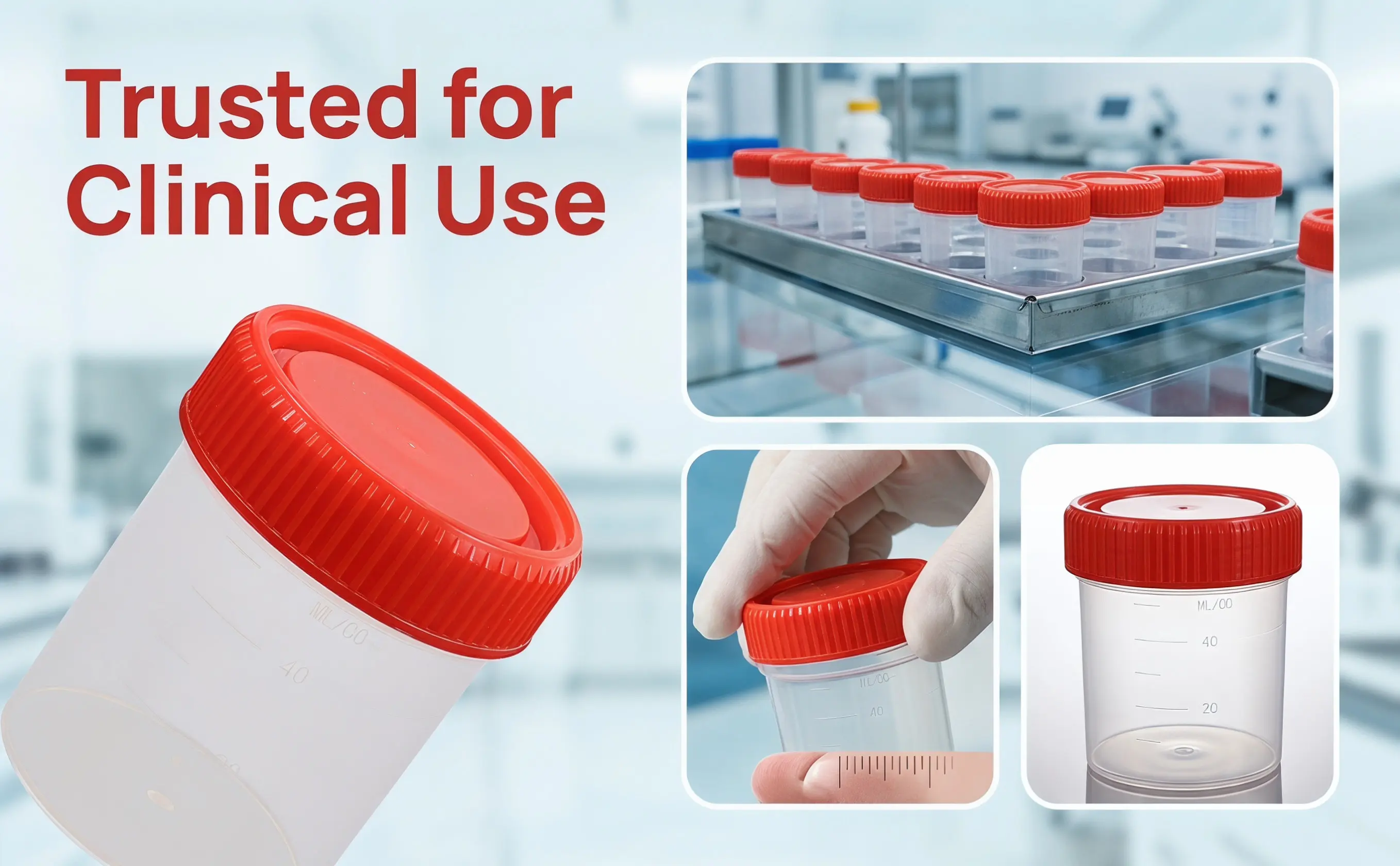 10Pcs Urine Specimen Plastic Cups Leak Resistant Screw Cap Design Easy Grip Small Compact Containers for Lab Testing Specimen