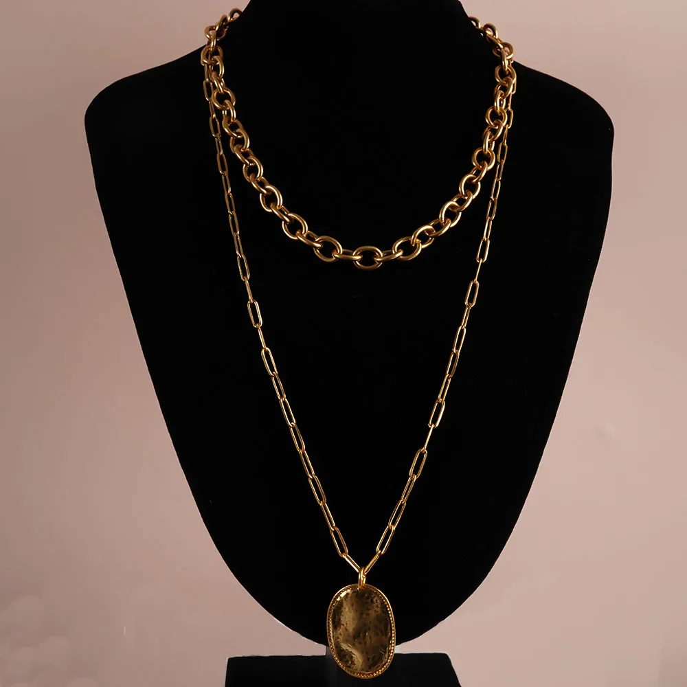 Vintage Multi layer Necklace Gold Color Long Chain Women's Man Jewelry Layered Accessories for Girls Clothing Aesthetic Gifts