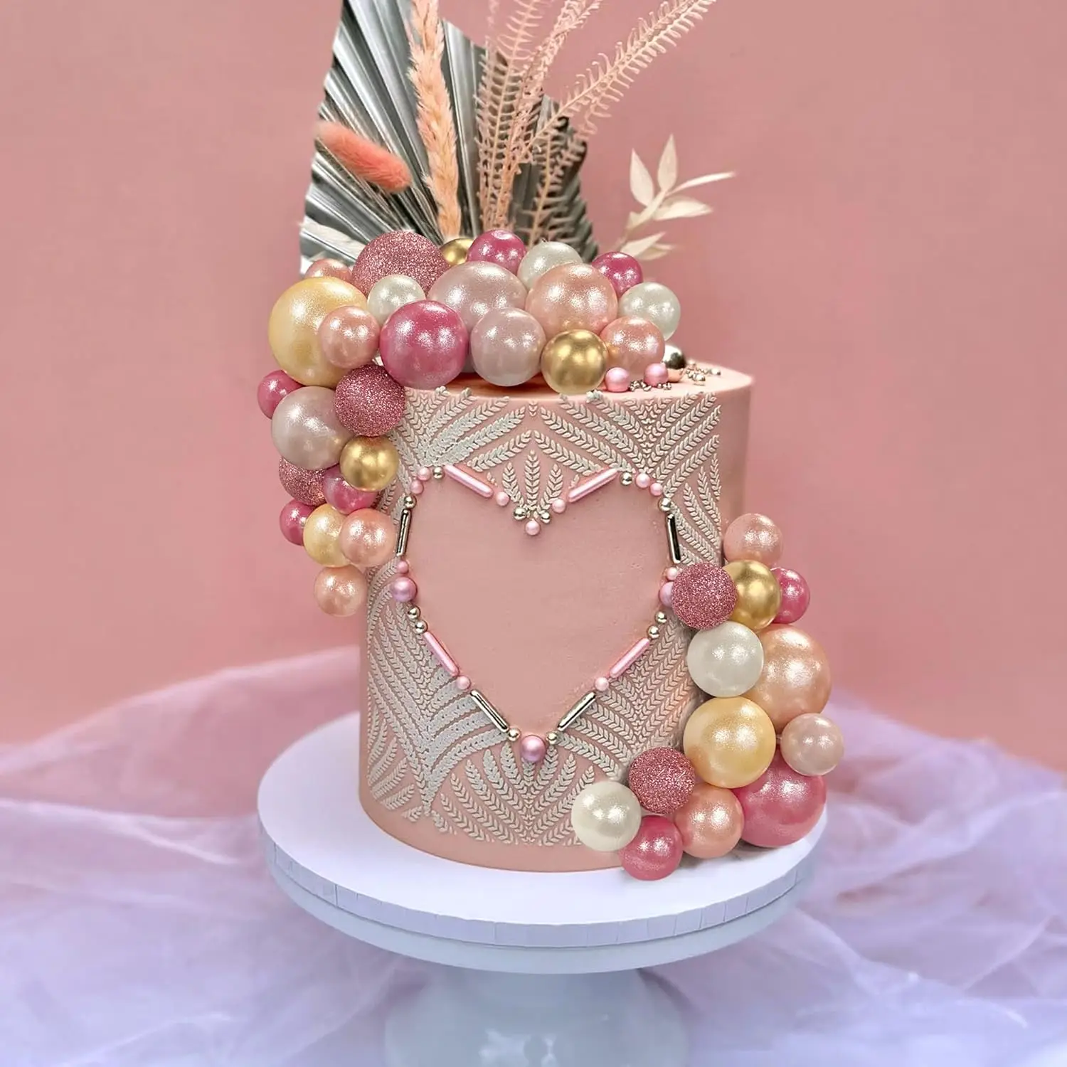 56 Stück Kugel-Kuchen-Picks, bunter kugelförmiger Kuchenaufsatz, Perlenkugeln, Cupcake-Kucheneinsatz-Aufsatz für Hochzeit, Geburtstag, Party – Detail 29