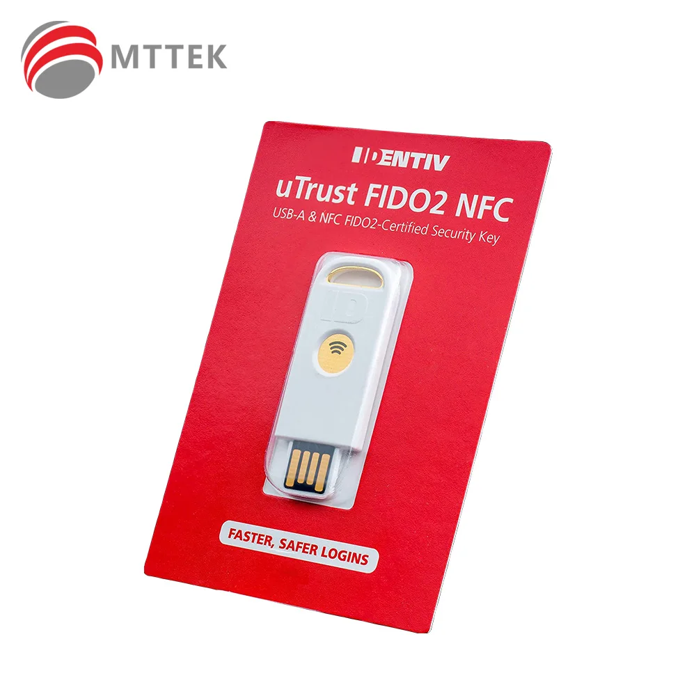 Identiv kunci keamanan USB-A udo2 NFC, Login NFC, U2F, FIDO2, port Tipe A, verifikasi ganda