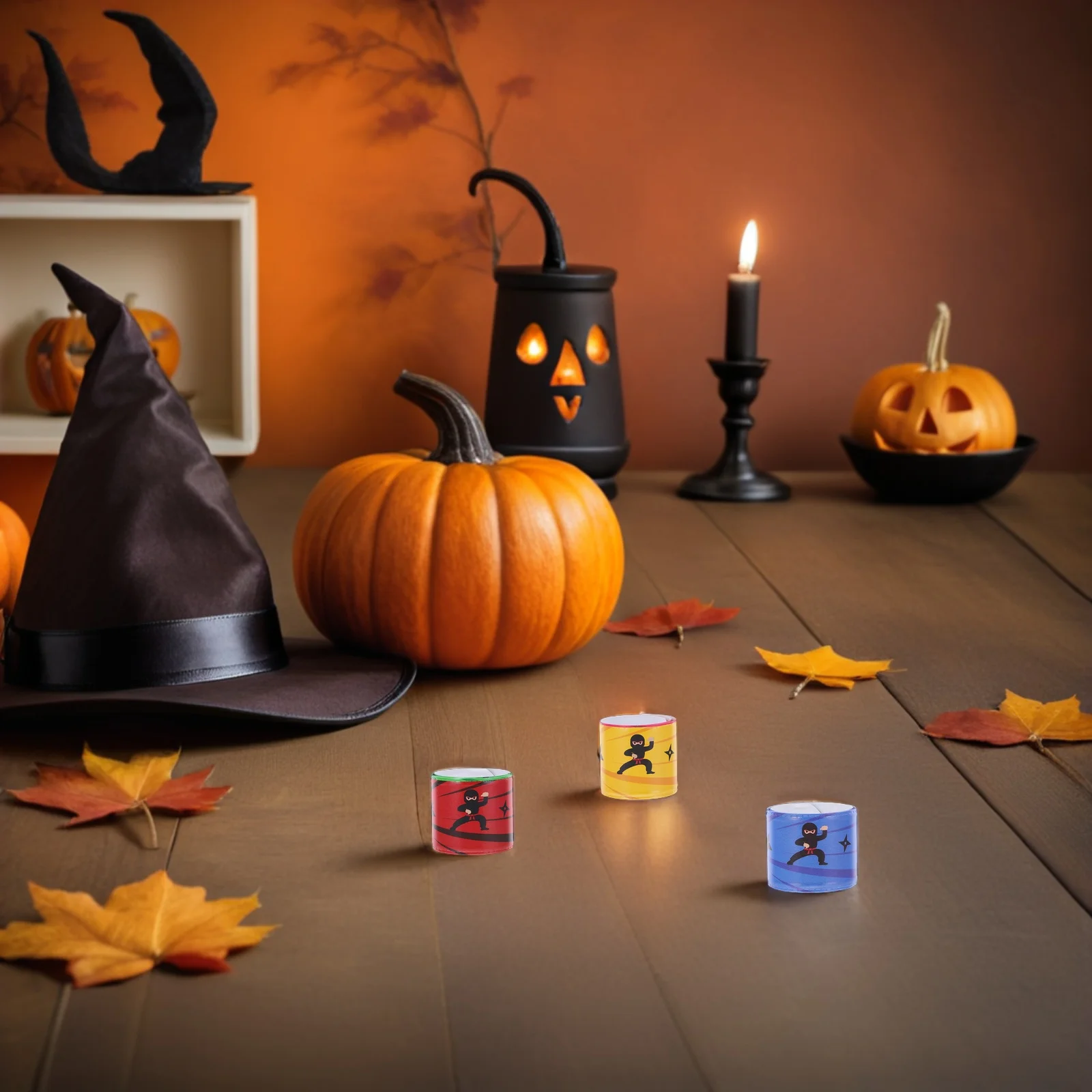 

24Pcs Colorful Slap Wristlets Ninja Themed Snap Bands for Halloween Events Birthday Parties School Craft Activities Kids Play