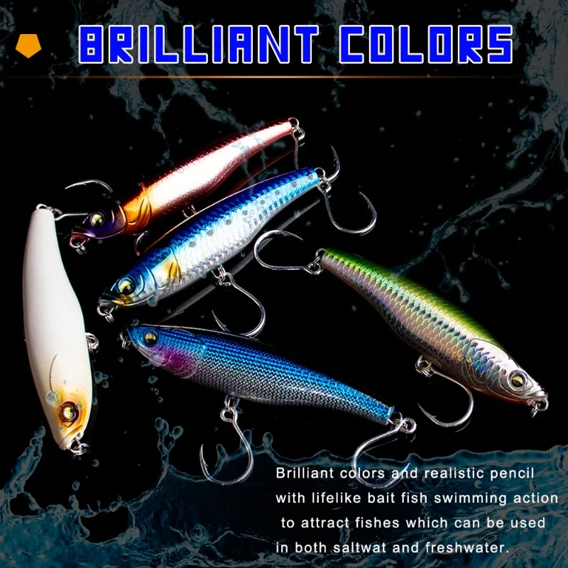 EASYFISH11cm/52g الاصطناعي ABS البلاستيك غرق قلم رصاص غرق إغراء ل باس الكارب هوك واحد مع القصدير مشرق نابض بالحياة عيون السمكة #4