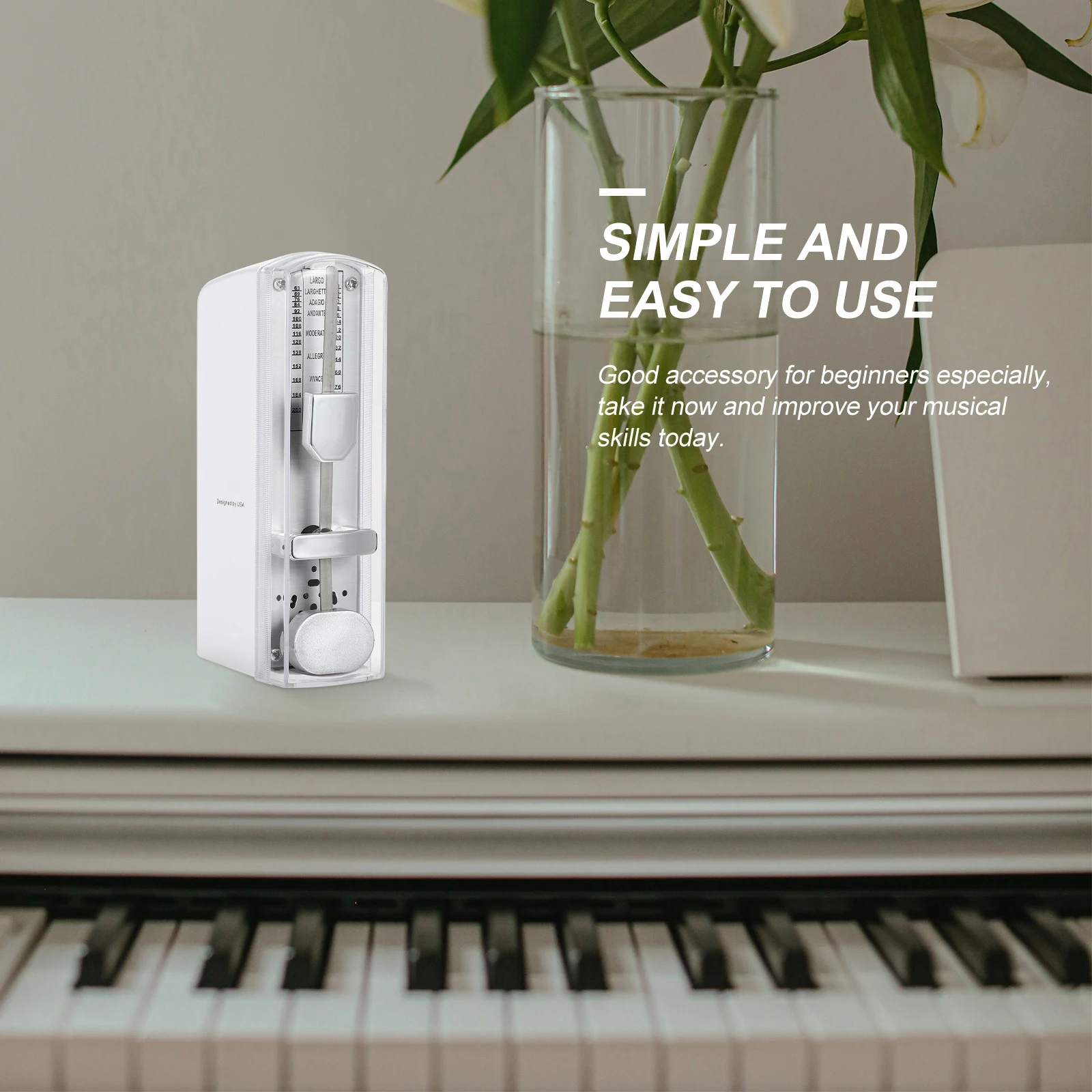 

1pc Mini Mechanical Metronome Universal Guitar Piano Drum Violin Zither Accessories for Beginners Durable Premium Material Easy