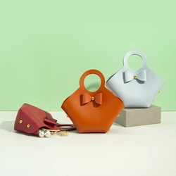 1pcs PU Leather Gift Candy Bags for Wedding Guest Gift Mini Packaging Handbag with Bow Party Supplies Kawaii Packaging Dust Sack