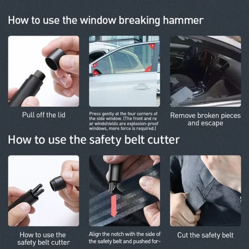Car Window Glass Breaker Seat Belt Cutter Safety Hammer Emergency Escape Tool Life Saving Rescue Device Auto Repair Accessories - Image 2