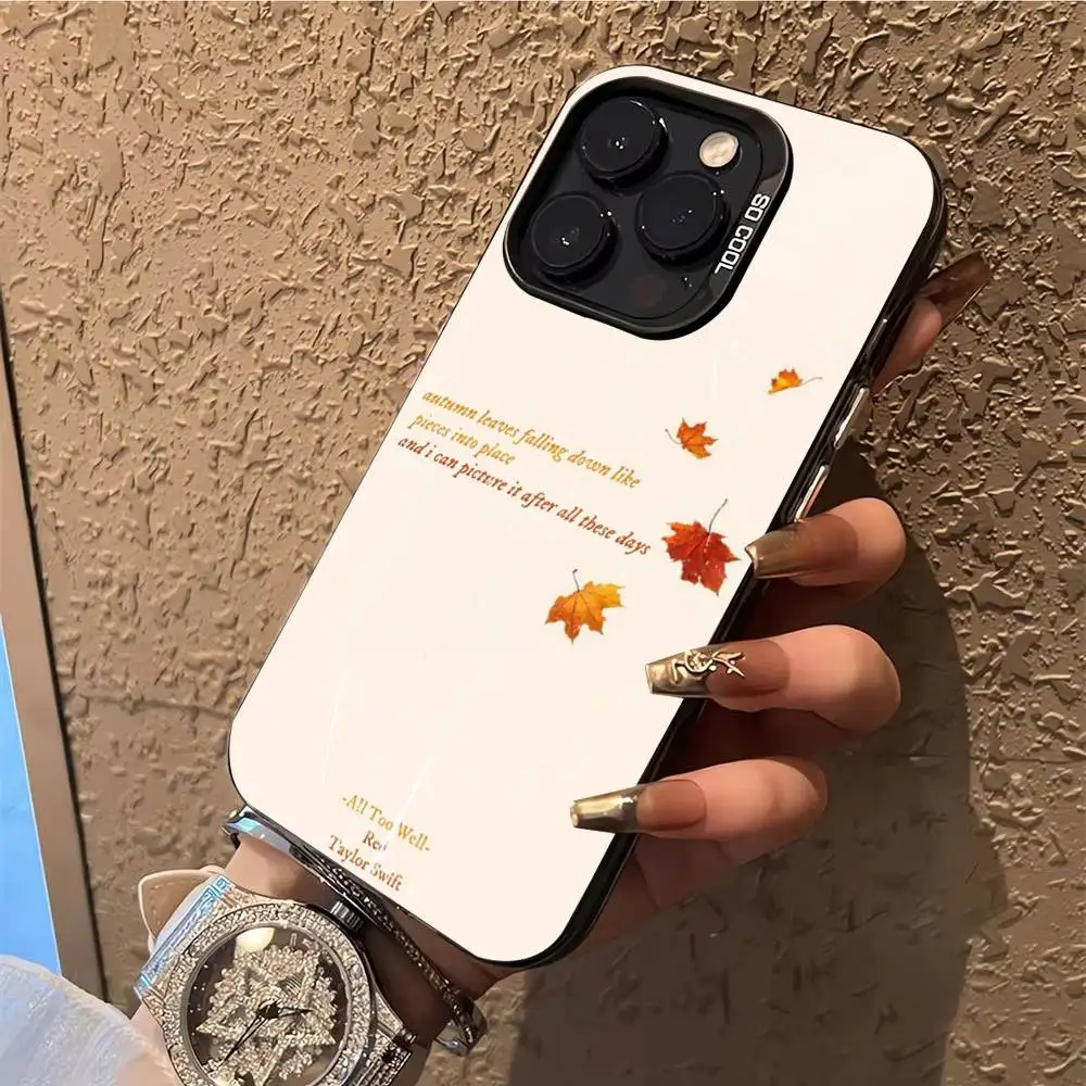 حافظة هاتف All Too Well Lyrics لهاتف iPhone 17,16,15,14,13,12,X,8,Pro,Max,Plus,E,SE4,Air,Mini IMD أسود غير لامع