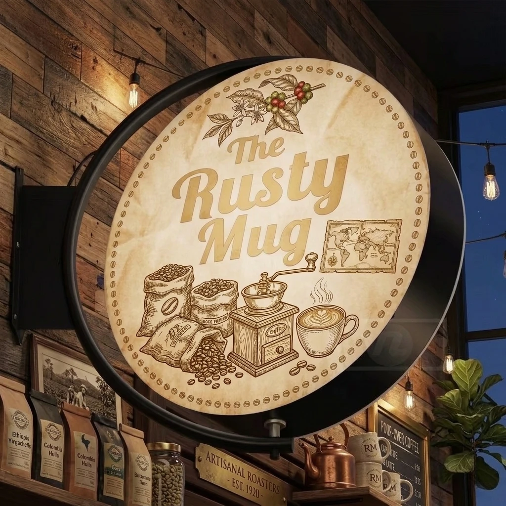 

Custom Logo Rotating Light Box - LED Illuminated 360° Rotation Acrylic Signboard for Outdoor Business Shop Waterproof Household