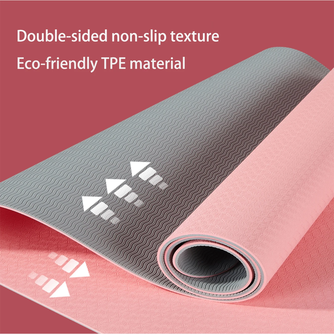 TPE yoga mat, Eco Fitness mat with strap, Professional yoga mat, Women\'s non-slip home training mat, Pilates