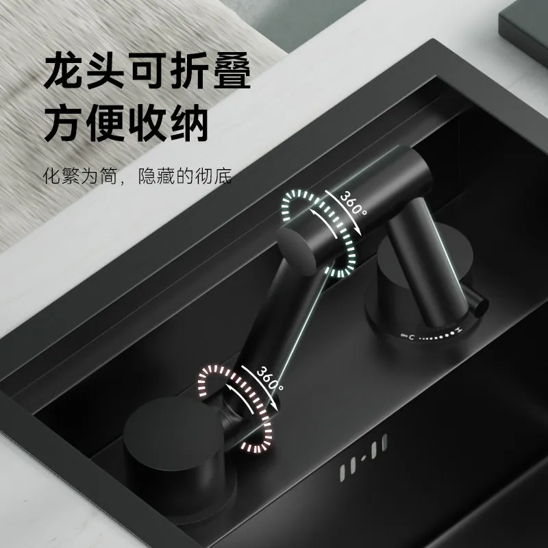 30*45Cm Thickened 304 Stainless Steel Bar Counter Small Sink Nakajima Invisible Single Slot with Cover Hidden Vegetable Basin
